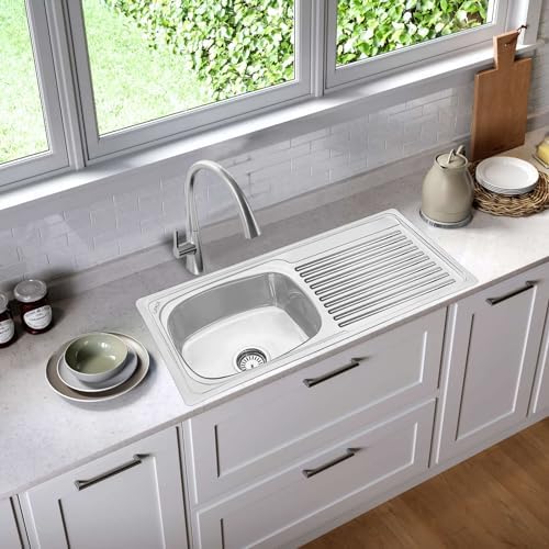 CROCODILE 304 Grade Stainless Steel Single Bowl Kitchen Sink with