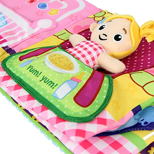 Jollybaby Soft Books For Babies， Cloth Books Touch And Feel For 0-12 Months Toys, Infant Tummy-Time Soft Crinkle Activity Book， Educational Toy With 9 Sensory Items, Toddler Busy Books #TOP5
