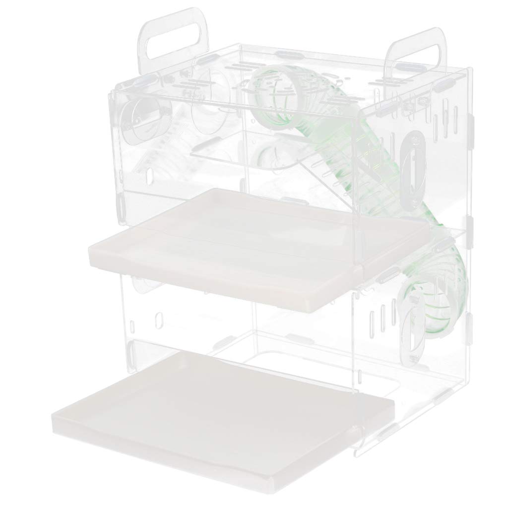 FLAMEER Acrylic Hamster House Mouse Habitat Mice Transparent Cage Small Pet Supplies - Double-deck Small Drawer