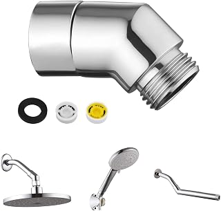 Adaptador Angular G1/2 Pulgada para Brazo de Ducha 45 Grados - Conector Resistente con Almohadilla