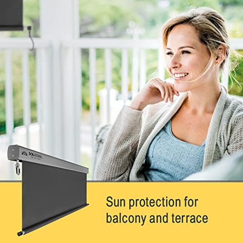 Sol Royal MS5 Garden Side Awning 140x250 cm Outdoor Roller Blind  Durable Privacy Protection Removable Handle Waterproof Sunblind Manual Vertical Awning Sunshade Terrace Balcony Garden Anthracite