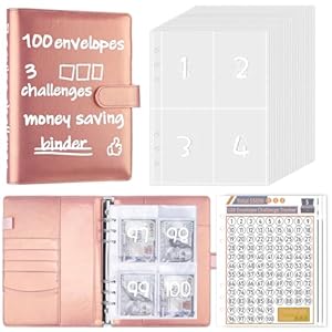 Akonege 100 Geldumschläge Sparbuch A5 Budgetplaner