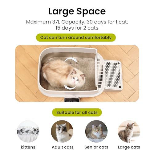 Arenero de acero inoxidable XL para gatos con tapa y pala miniatura 5
