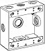Orbit 2B75-5X Electric Box, 2" Deep 5 Outlets w/3/4" Hole Size X-Configuration Weatherproof - 2-Gang - Gray