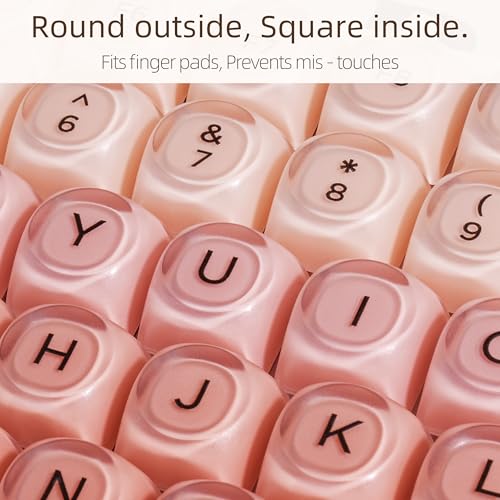 Image of ZORNHER ZH100 Foundation Mechanical Keyboard,98% Pink Creamy Keyboard with Number Pad,Full Size Gaming Keyboard Cute,Jelly MOA Profile Round Keycaps,Creamy Sounding Linear Switches,PC Gaming