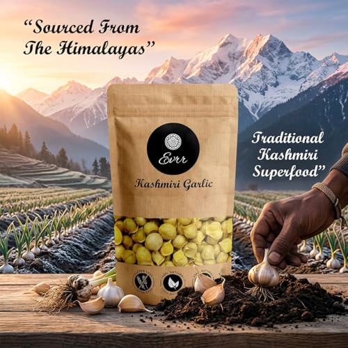 Image of EVRR Kashmiri Garlic (Lehsun) 100gm, A Taste Of Himalayan Tradition, Premium Himalayan Single Clove Garlic For Strong Immunity & Diabetes