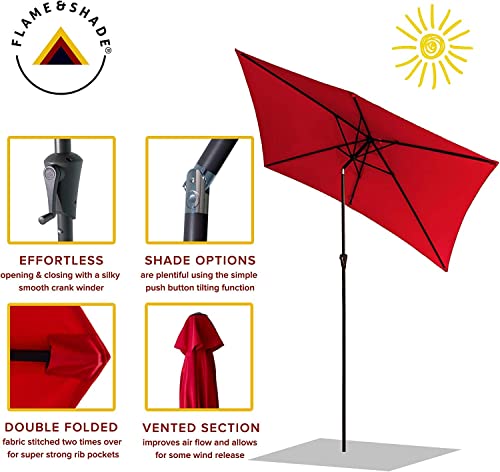 Sonnenschirm UV-Schutz Gartenschirm Marktschirm rechteckig neigbar für Garten, Balkon und Terrasse A – Bild 4