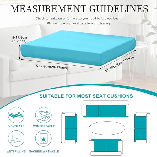 Image of 12 Pcs Stretch Patio Cushion Covers,Outdoor Couch Covers Replacement,Outdoor Couch & Sofa Slipcovers,for Patio Furniture Cushion Covers,Washable Reusable Furniture Protector (Sky Blue, Cover Only)