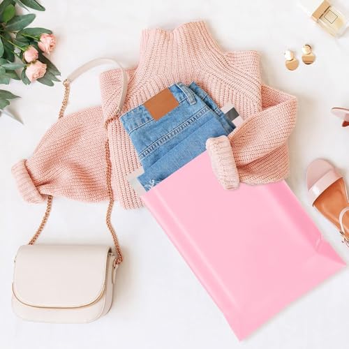 Image of Metronic Poly Mailers 12x15.5 1000 Pack, Strong Adhesive Shipping Envelopes for Clothing, Medium Bulk Shipping Bags for Small Businesses, Mailers Poly Bags, Packages Bags Light Pink