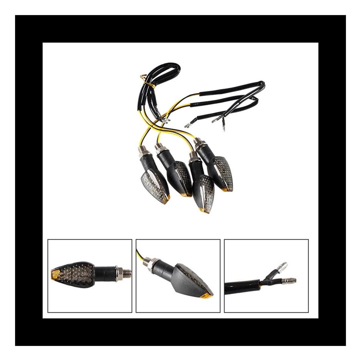 Indicateurs de Tournage de Moto Indicateurs de moto coulant clignotants 14 LED 12V moto indicateur LED clignotant lampe ambre