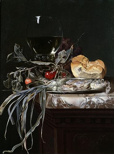 Poster sur toile nature morte poisson Willem Van Aelst tableau 50x70