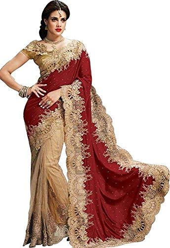 Image of AKHILAM Women's Bhagalpuri Silk Saree With Unstitched Blouse
