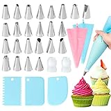 31pcs Frosting Tips and Bags, Frosting Bags Pastry tips, Pastry Bags Reusable With Tips, Piping Bags...