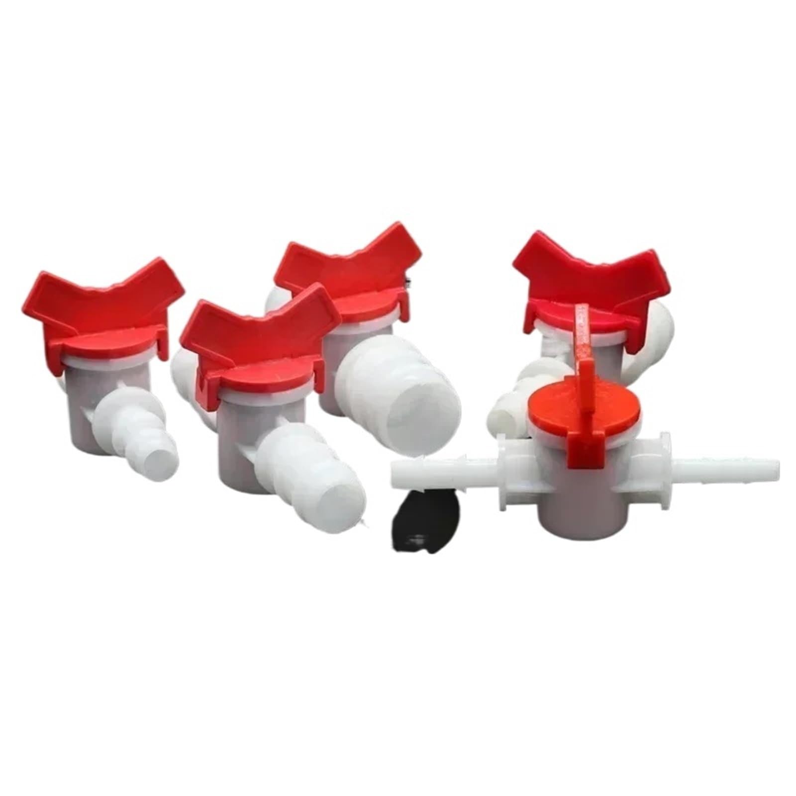 1/2Pcs 4 6 8 10 12 16 20 25mm Hose Barb Two Way Plastic Ball Valve Aquarium Garden Micro Irrigation Connector Connect Two Pipes(10-8mm 2pcs)
