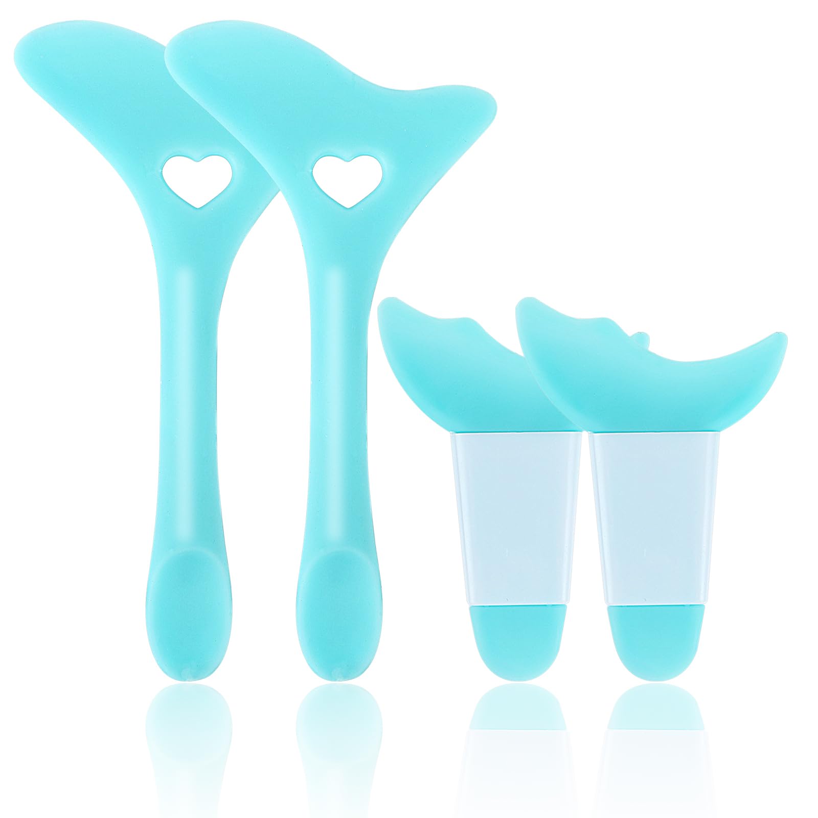 4Pcs Silicone Eyeliner Tool Reusable Winged Eyeliner Stencil Mascara Shield Applicator Guard Pads Eyeshadow Stencil Eye Makeup Aid Tool for Beginners Eyeliner Eyelash Lipstick Applicator Guide Tool