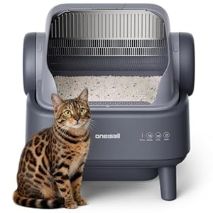 oneisall katzenklo selbstreinigend automatisch offen XXL große Katzen, katzenklo mit EaseClean™ System, selbstreinigende katzentoilette Auto und Manuelle Modi, Ink. katzenklomatte und 40beutel