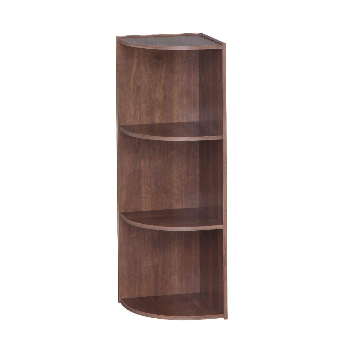Iris Ohyama Mobile, Libreria, Scaffale Angolare da Parete in Legno, 3 Livelli, Marrone, Polivalente, Modulare, Aperto, Per Soggiorno, Ufficio, Camera, Libri, CD, Decorazioni, Montaggio Facile, CX-3C