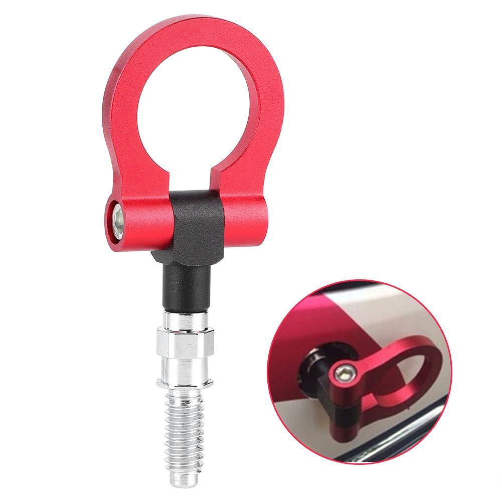 anneau de remorquage de crochet de remorquage avant d'alliage d'aluminium de remorque automatique de voiture universelle pour la série(rouge)