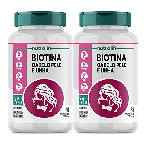 Biotina Fortalecimento Cabelos Unhas Pele 120 Caps Nutralin