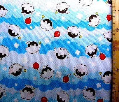 Amazon 40cm単位で販売 キャラクター 生地 コウペンちゃん ブルー 柄番号２ 手芸 生地 布 はぎれ ハギレ カットクロス ピロル 布 生地 通販