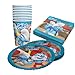 Produktbild Party Factory `Schlümpfe´ 40-teiliges Party Set mit 10 Bechern 250ml, 10 Tellern Ø 23cm und 20 Servietten 33x33cm, Partygeschirr für Geburtstag und Mottoparty
