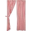 VHC Brands Annie Buffalo Check Panel Pair 84×40 Red