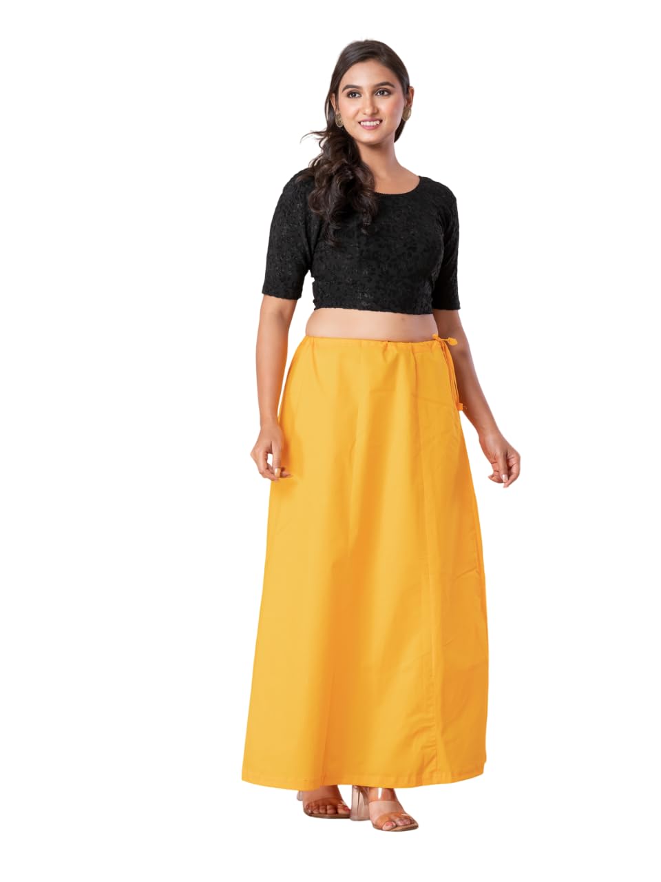 aangi Women's Full-Length Cotton Blend Petticoat for Saree | Soft & Breathable Fabric | Adjustable Drawstring Waist Inner Skirt-picture-45