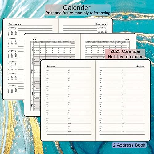 2023 Diary A5 Page a Day, Daily Diary 2023 from Jan 2023 to Dec 2023, Academic Productivity A5 Daily Planner with Monthly Tabs, Pen Loop and Inner Pocket, 21×14.5×2.5cm