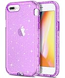 Hython Case for iPhone 8 Plus, iPhone 7 Plus Case, Crystal Clear Glitter Transparent Defender Protec