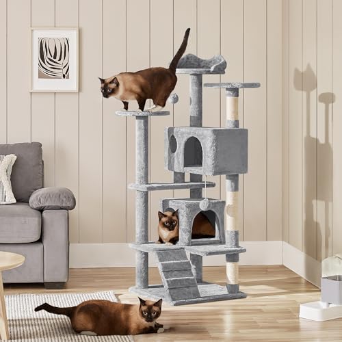image for Yaheetech 54in Cat Tree Cat Tower w/Scratching Posts, Double Condos an