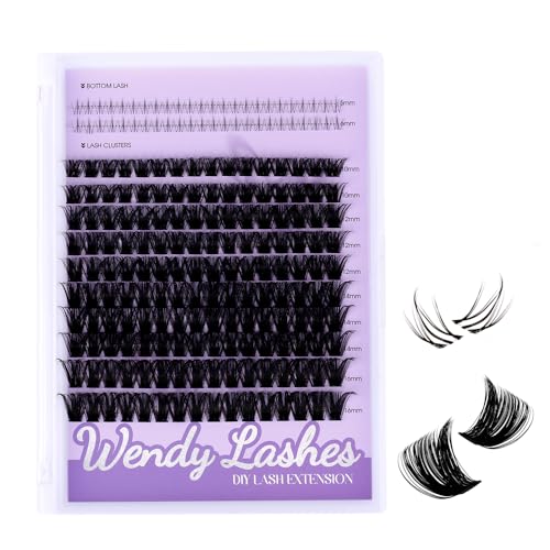 WENDY LASHES DIY Lash Clusters with Bottom Lashes D Curl 100D 209PCS
