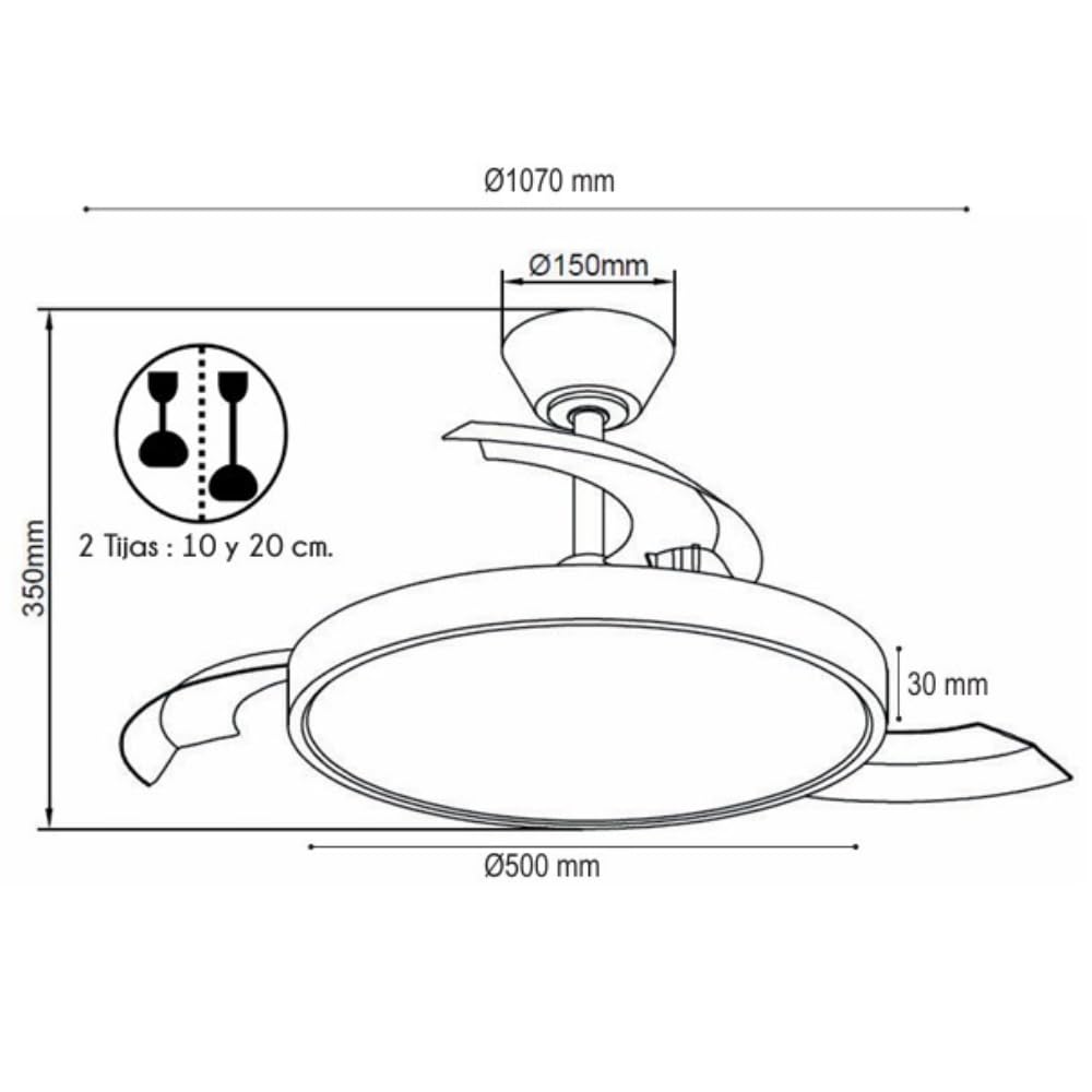 NARVI Ventilador de Techo Blanco y Madera Haya con Luz LED Regulable, Motor DC Silencioso de Bajo Consumo, Lámpara Ventilador con Mando, 3 Aspas Retráctiles, BRETAÑA 1779 WDN+WH
