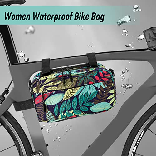 Axiniu Bike Handlebar Bag,Multi-Functional Waterproof Resistant Mountain Bike Crossbar Front Bag Road Bike Bag Waist Shoulder Bag Bicycle Bag With 2 Shoulder Straps #TOP3