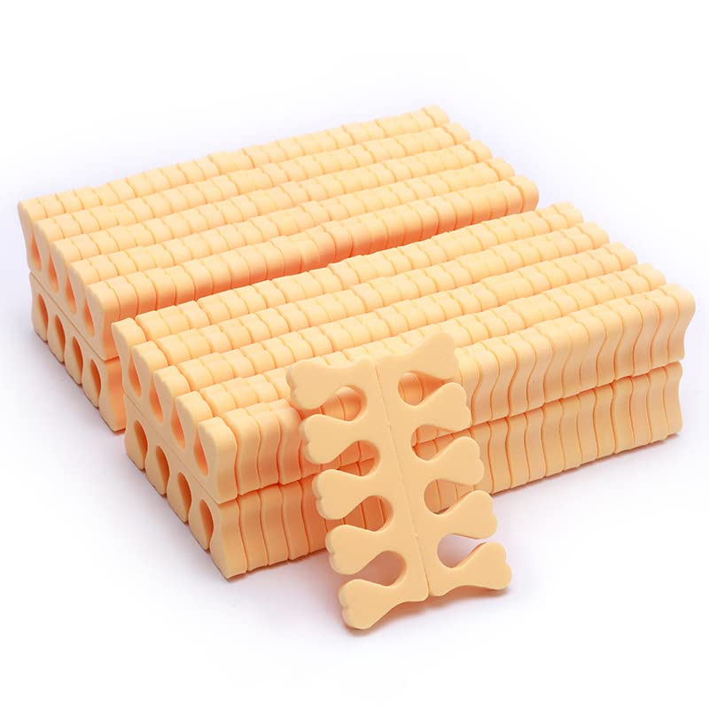 100 Uds Separador de dedos de esponja Manicura y separación dedos Herramienta de manicura y pedicura para salón de belleza, Salón de uñas, institución de formación(Naranja)