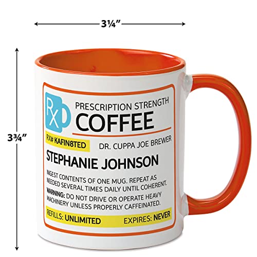 Current Prescription Personalized Ceramic Coffee Mug - Large 11 Ounce Size, Funny Novelty Mugs, Add A Name, Microwave And Dishwasher Safe Cup, Customizable Gifts For Friends #TOP1