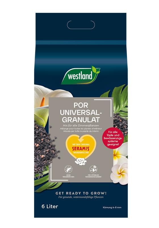 Westland POR Universal-Granulat 6 l enthält Seramis Granulat für ideales Wasser- und Sauerstoffmanagement