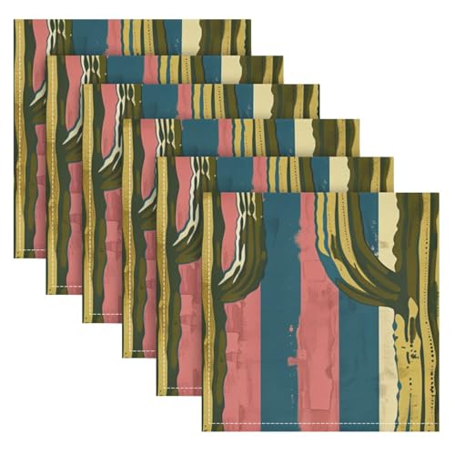 Servilletas de Tela ALAZA Pack x6 Multicolor 20x20 pulg miniatura 6