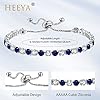 Blue Tennis Bracelets for Women, Sterling Silver Bracelet Silver Crystal Friendship Bracelets, Blue Adjustable Diamond Cubic Zircona Lady Bracelet Birthday Presents for Her #1