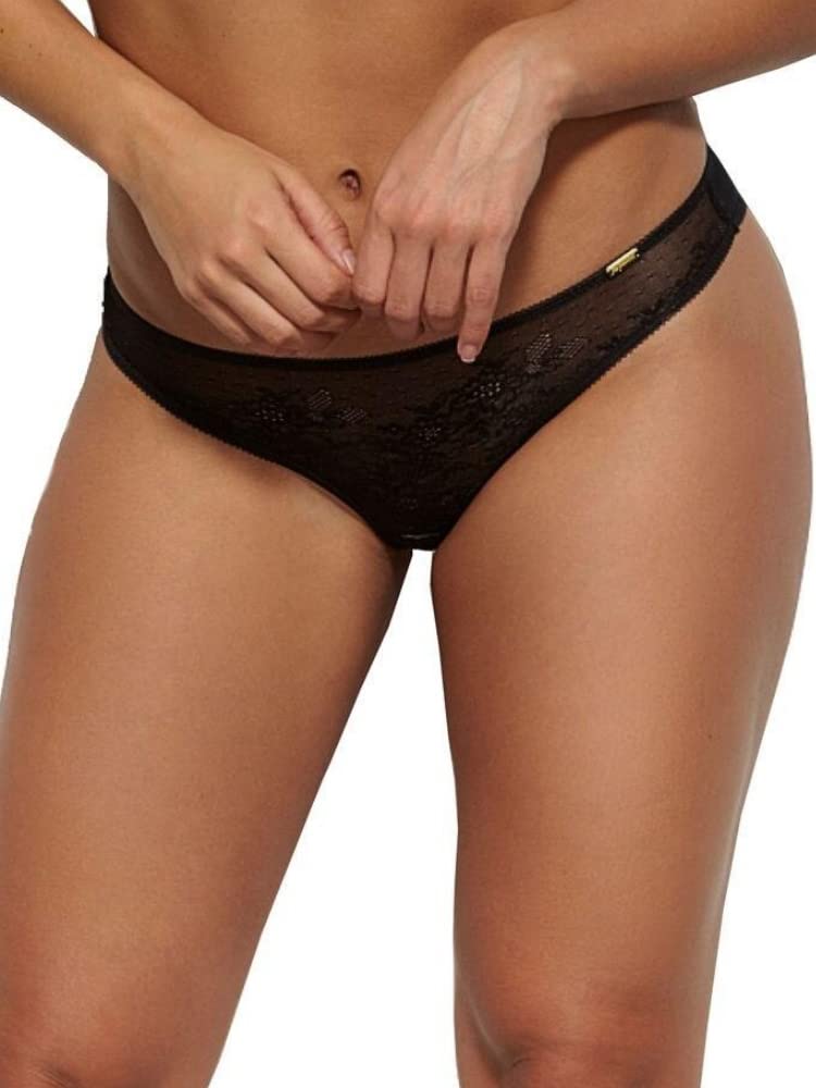 Gossard Women's Glossies Lace Thong Panties, Black (Black), L