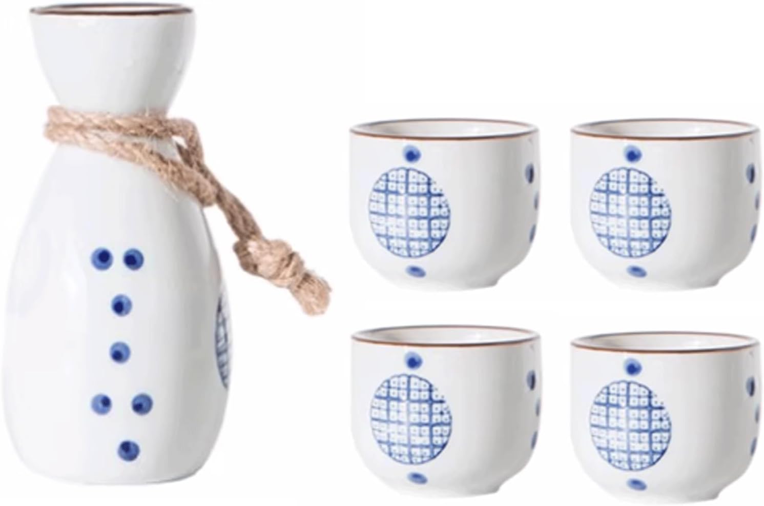 Ceramic Cups Sake Tea Sake Cups Sake Drinkware Japanese Sake Set Ceramic Sake Set Teapots 5 Piece Sake Cup Set Blue Texture