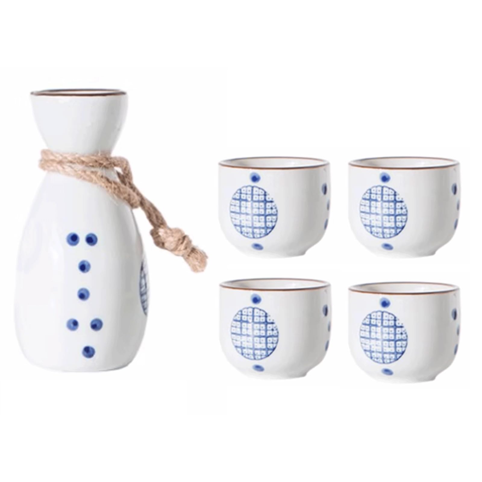 Pingshi Boutique Uk Blue Ceramic Sake Set Teapots Japanese Sake Set 5 Piece Sake Cup Set Texture Ceramic Cups Sake Tea Sake Cups Sake Drinkware Sake Drinking Set
