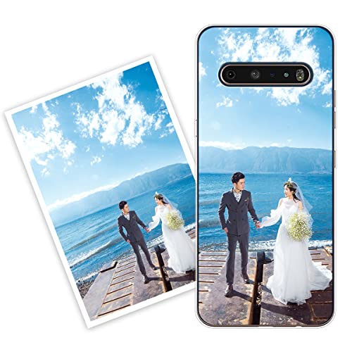 Sunrive Personalisierte Hülle kompatibel mit LG V60 ThinQ 5G/V60 ThinQ Silikon,Transparent Handyhülle Benutzerdefiniert Weicher Etui mit Eigenem Foto Bild Text Persönliche