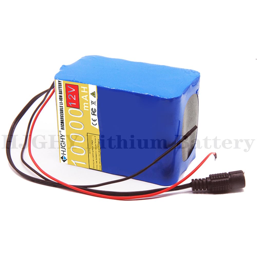 Pack de Batterie au Lithium 12 V 10 000 mAh, Batterie Rechargeable d'une capacité de 10 000 mAh pour Lampe, lampadaire Solaire, Batterie de Voiture Touristique,270 * 70 * 19mm,12V 10Ah