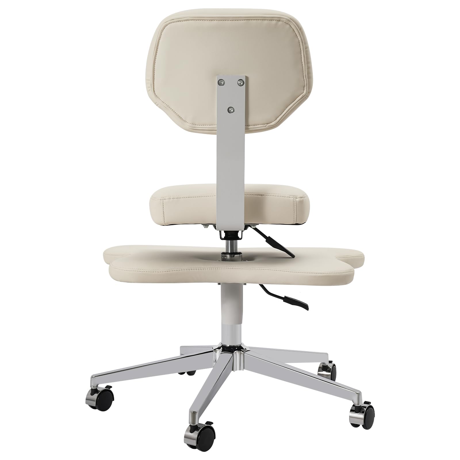 Krzesło biurowe do medytacji z 5 kółkami, krzyżowe nogi, nośność 130 kg, ergonomiczne, do biura, domu, kolor biały