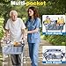 Aliseniors Upgraded Walker Basket Walker Accessories for Folding Walker with Water Cup Holder - Multi Pockets Basket for Walker for Seniors - Big Capacity & Never Tipping Over Walker Bag, Grey