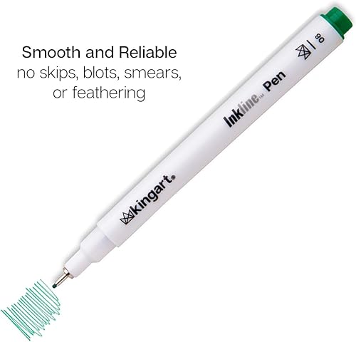 Miniatura 7 de KINGART PRO Inkline - Bolígrafo gráfico de precisión y microlínea, 8 colores, tamaño 08 (0.024 in), tinta japonesa impermeable para arte,