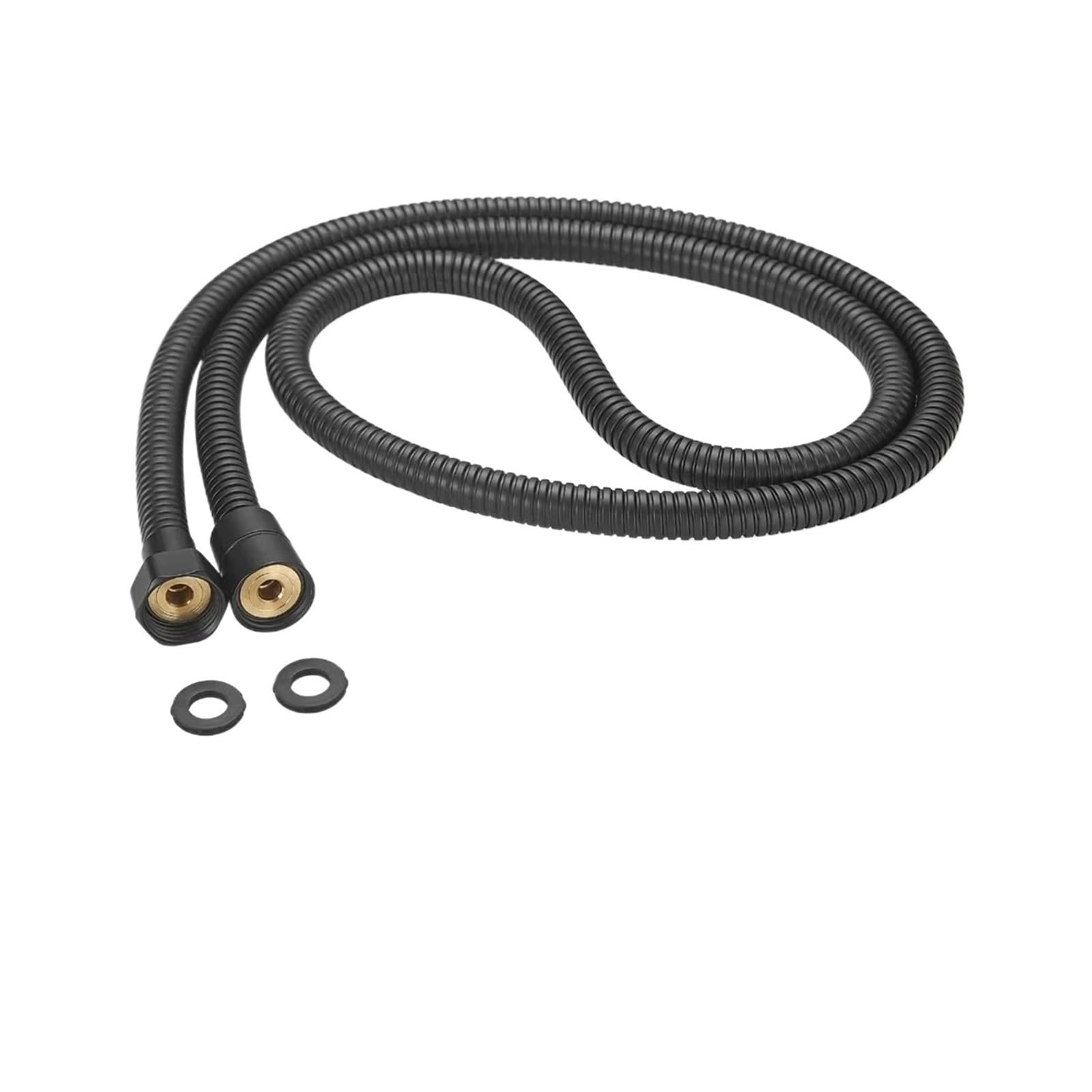 Vlqxkdpoi Black Shower Hose,1.5/2M 304 Flexible Hose Long Bathroom Water Extension Plumbing Pipe Pulling Tube Bath Accessories(150Cm)(150Cm)