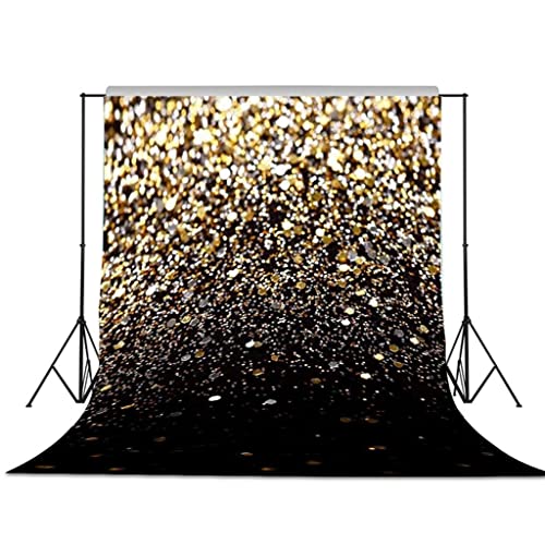 Fond de studio Noël doré pailleté 150x90cm en vinyle pour anniversaire enfant