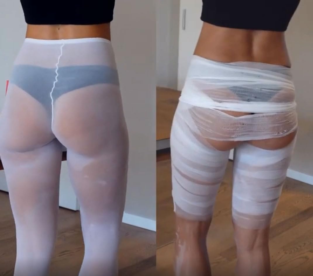 Pantaslim L'Original Kit de 4 traitements – Collants drainants anti-cellulite avec sel rose de l'Himalaya – y compris pantalon en carton et string jetable – Inci 99 % d'origine naturelle