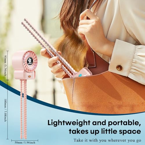 Image of AMTIFO Pink Stroller Fan - USB Rechargeable, Quiet Cooling, 4 Adjustable Speeds, Portable Baby Fan for Strollers, Car Seats, Nurseries, Outdoor Use, Long-Lasting Battery